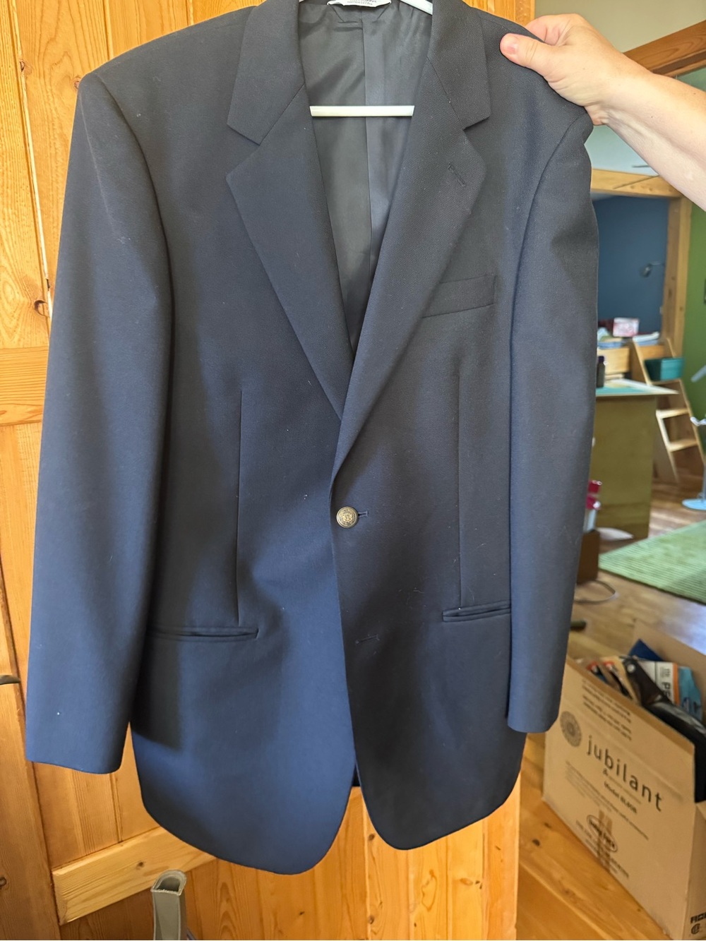 Classic Men's Navy Single-Breasted Blazer